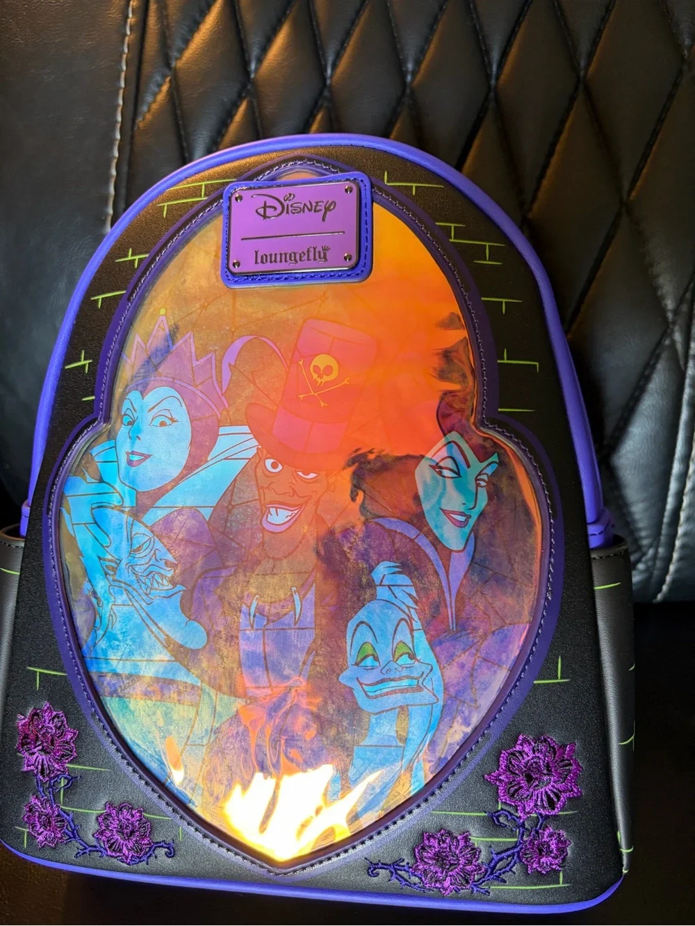 Loungefly Disney Villains Lenticular Mini Backpack Glow Maleficent Evil Queen